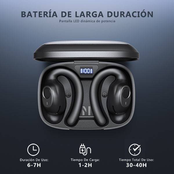 Auricular Bluetooth 5.3 con pantalla LED y puede cargar teléfonos