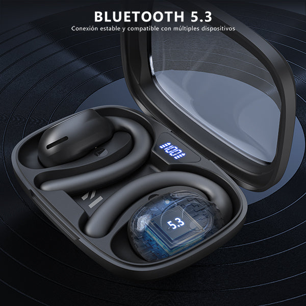 Auricular Bluetooth 5.3 con pantalla LED y puede cargar teléfonos