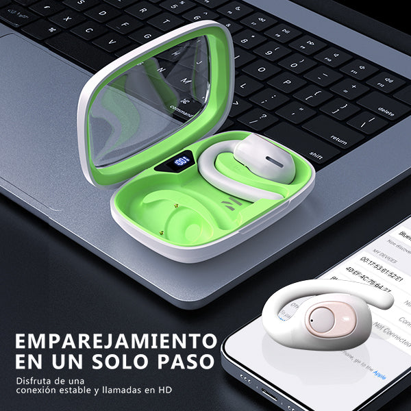 Auricular Bluetooth 5.3 con pantalla LED y puede cargar teléfonos